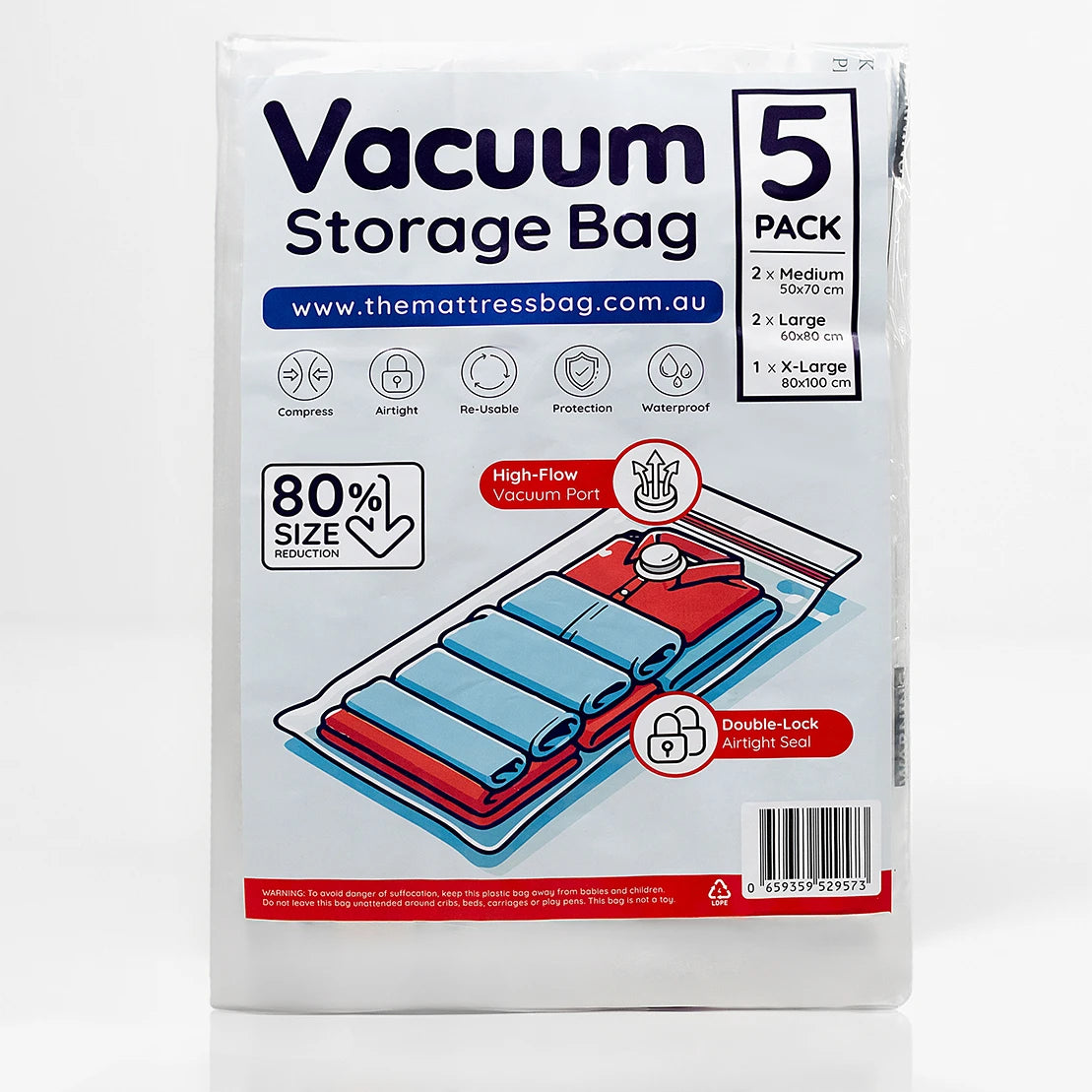 Vacuum Storage Bags (5-Pack)